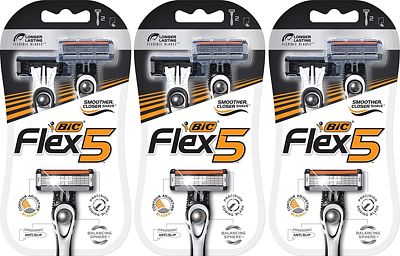 Purchase BIC Flex 5 Men's 5-Blade Disposable Razor, 2 Count - Pack of 3 (6 Razors) at Amazon.com