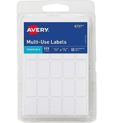 Purchase Avery Removable Labels, Rectangular, 0.5 x 0.75 Inches, White, Pack of 525 (6737) at Amazon.com