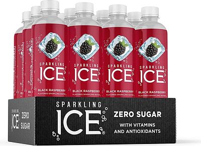 Purchase Sparkling Ice, Black Raspberry Sparkling Water, with Antioxidants and Vitamins, Zero Sugar, 17 fl oz Bottles (Pack of 12) at Amazon.com
