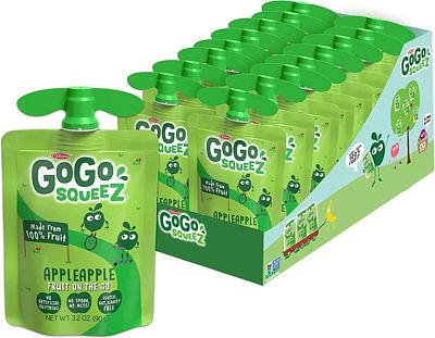 Purchase GoGo squeeZ Fruit on the Go, Apple Apple, 3.2 oz. (18 Pouches) - Tasty Kids Applesauce Snacks Made from Apples - Gluten Free Snacks for Kids - Nut & Dairy Free - Vegan Snacks at Amazon.com