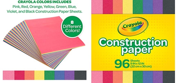 Purchase Crayola Construction Paper, School Supplies, 96 ct Assorted Colors, 9