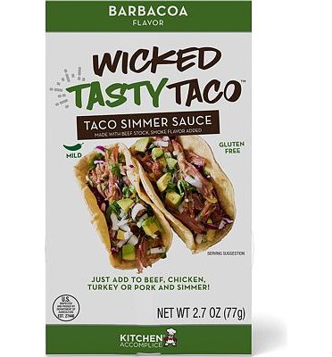 Purchase Kitchen Accomplice Wicked Tasty Taco, Barbacoa Simmer Sauce, 2.7 Ounce at Amazon.com