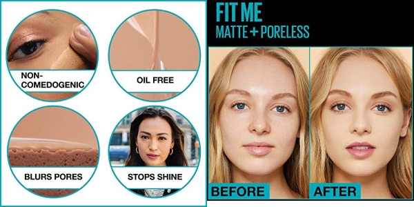 Purchase Maybelline Fit Me Matte + Poreless Liquid Foundation Makeup, Natural Beige, 1 fl; oz; Oil-Free Foundation on Amazon.com