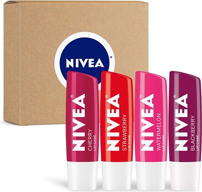 Purchase NIVEA Lip Care Fruit Variety Pack - Tinted Lip Balm for Beautiful, Soft Lips - Pack of 4 at Amazon.com