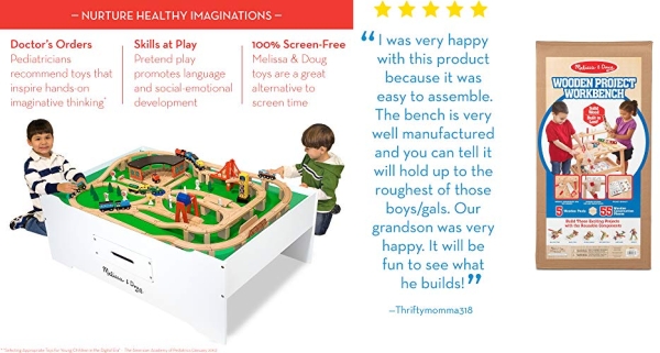 Purchase Melissa & Doug Solid Wood Project Workbench Play Building Set, Red on Amazon.com