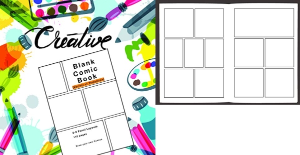 Purchase Blank Comic Book: Variety of Templates, 2-9 panel layouts, draw your own Comics on Amazon.com