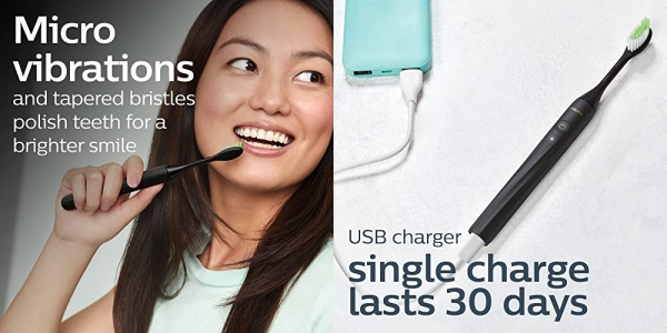 Purchase Philips One by Sonicare Rechargeable Toothbrush, Shadow Black on Amazon.com
