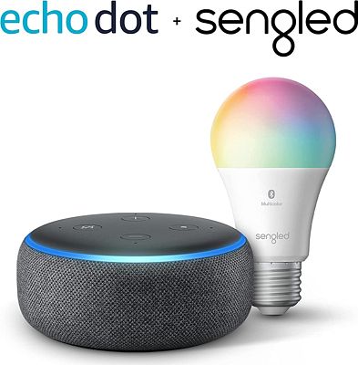 Purchase Echo Dot (3rd Gen), Charcoal with Sengled Bluetooth Color bulb, Alexa smart home starter kit at Amazon.com