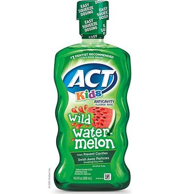 Purchase ACT Kids Anticavity Fluoride Rinse Wild Watermelon, Accurate Dosing Cup, Alcohol Free, Original Version, 16.9 Fl Oz at Amazon.com