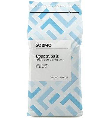 Purchase Amazon Brand - Solimo Epsom Salt Soak, Magnesium Sulfate USP, 8 Pound at Amazon.com
