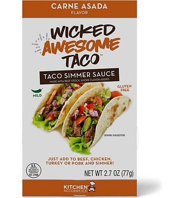 Purchase Kitchen Accomplice Wicked Tasty Taco, Carne Asada Simmer Sauce, 2.7 Ounce at Amazon.com