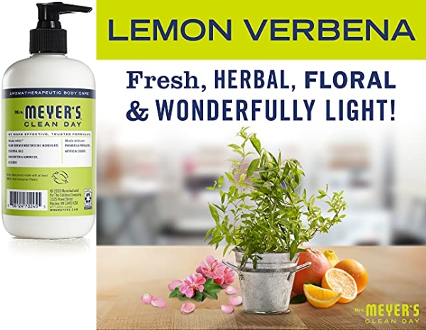 Purchase Mrs. Meyer's Clean Day Hand Lotion for Dry Hands, Non-Greasy Moisturizer Made with Essential Oils, Cruelty Free Formula, Lemon Verbena Scent, 12 oz on Amazon.com