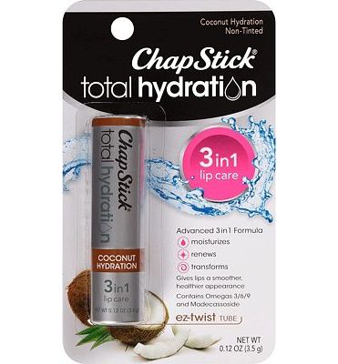 Purchase ChapStick Total Hydration Coconut Lip Balm Tube, Hydrating Coconut ChapStick for Lip Care - 0.12 Oz at Amazon.com