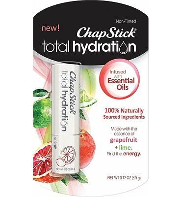 Purchase ChapStick Total Hydration Essential Oils Energy Lip Balm, Lime + Grapefruit Lip Balm Tube, Lip Care - 0.12 Oz at Amazon.com