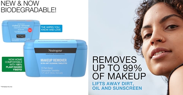 Purchase Neutrogena Makeup Remover Cleansing Towelettes, Daily Face Wipes to Remove Dirt, Oil, Makeup & Waterproof Mascara, 25 ct. on Amazon.com