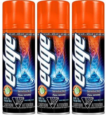 Purchase Edge Shave Gel, Sensitive Skin, 7-Ounce Cans - Pack of 3 at Amazon.com