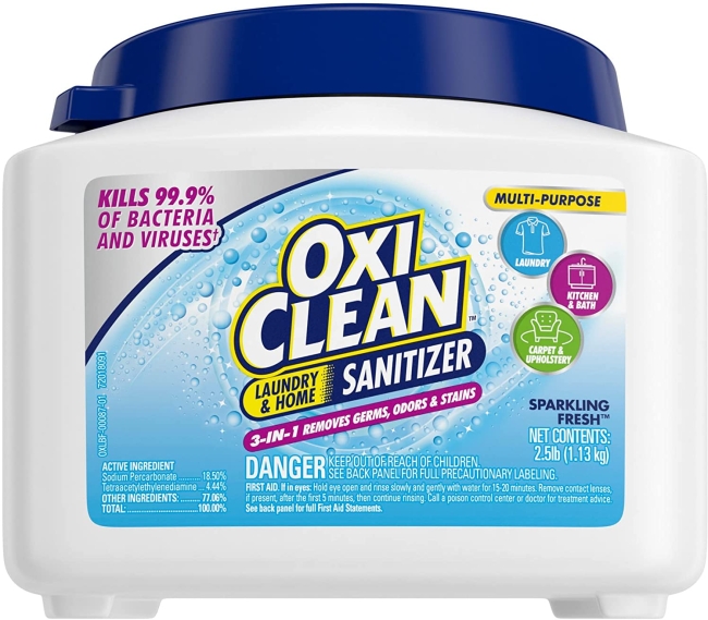 Purchase OxiClean Powder Sanitizer for Laundry, Fabric, and Home, 2.5 lb at Amazon.com