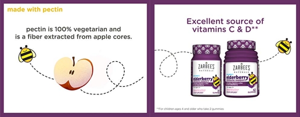 Purchase Zarbee's Naturals Children's Elderberry Immune Support* with Vitamin C & Zinc, Natural Berry Flavor, 42 Gummies on Amazon.com