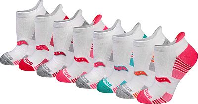 Purchase Saucony Women's Performance Heel Tab Athletic Socks, White Assorted (8 Pairs), Shoe Size: 7.5-10.5 at Amazon.com