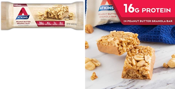 Purchase Atkins Protein-Rich Meal Bar, Peanut Butter Granola, 5 Count each pack, 8.4 Ounce on Amazon.com