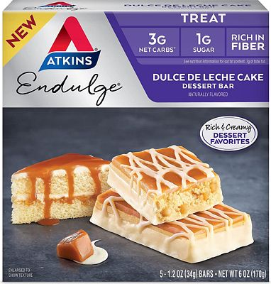 Purchase Atkins Endulge Treat Dessert Bar Dulce De Leche Cake, 5 Count at Amazon.com