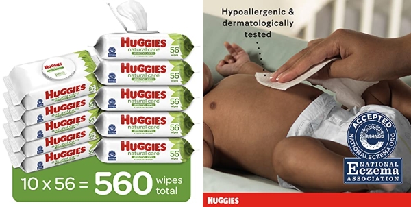 Purchase HUGGIES Natural Care Baby Wipes, 10 Packs, 560 Total Wipes on Amazon.com