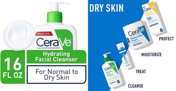 Purchase CeraVe Hydrating Facial Cleanser, Moisturizing Non-Foaming Face Wash with Hyaluronic Acid, Ceramides & Glycerin, 16 Fluid Ounce on Amazon.com