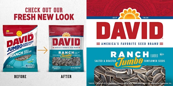 Purchase DAVID SEEDS Roasted and Salted Ranch Jumbo Sunflower Seeds, 5.25 oz on Amazon.com