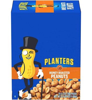 Purchase PLANTERS Honey Roasted Peanuts, 2.5 oz. Individual Snack Packs (15 Pack) - Roasted with Honey and Sea Salt at Amazon.com