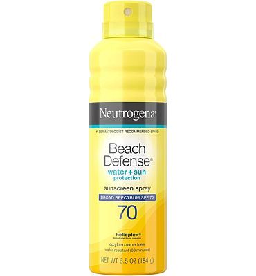 Purchase Neutrogena Beach Defense Spray Sunscreen with Broad Spectrum SPF 70 Fast Absorbing Sunscreen, 6.5 Ounce at Amazon.com