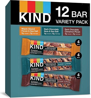 Purchase KIND Bars, Nuts and Spices Variety Pack, Gluten Free, Low Glycemic Index, 1.4 Ounce Bars, 12 Count at Amazon.com