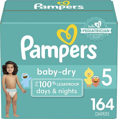 Purchase Diapers Size 5, 164 Count - Pampers Baby Dry Disposable Baby Diapers, ONE MONTH SUPPLY at Amazon.com