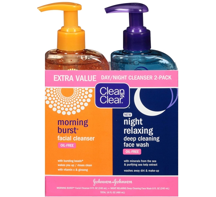 Purchase Clean & Clear 2-Pack Day and Night Face Cleanser Citrus Morning Burst Facial Cleanser with Vitamin C and Cucumber, Relaxing Night Facial Cleanser with Sea Minerals, Oil Free & Hypoallergenic Face Wash at Amazon.com