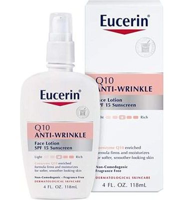 Purchase Eucerin Q10 Anti-Wrinkle Face Lotion with SPF 15 - Fragrance-Free, Moisturizes for Softer Smoother Skin - 4 fl. oz Bottle at Amazon.com