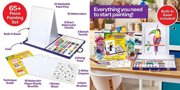 Purchase Crayola Table Top Easel & Paint Set, Kids Painting Set, 65+ Pieces, Gift for Kids on Amazon.com
