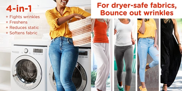 Purchase Bounce WrinkleGuard Mega Dryer Sheets, Fabric Softener and Wrinkle Releaser Sheets, Outdoor Fresh Scent, 120 count on Amazon.com