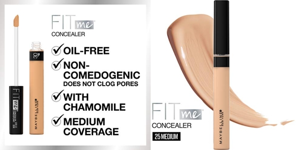 Purchase Maybelline Fit Me Liquid Concealer Makeup, Natural Coverage, Oil-Free, Medium, 0.23 Fl Oz on Amazon.com
