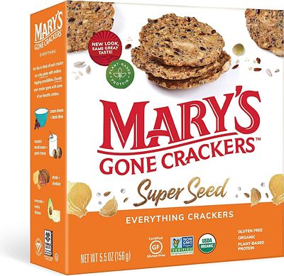 Purchase Mary's Gone Crackers Super Seed Crackers, Organic Plant Based Protein, Gluten Free, Everything, 5.5 Ounce at Amazon.com
