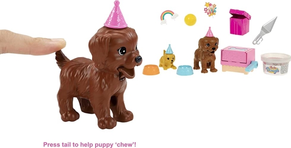 Purchase Barbie Doll (11.5-inch Blonde) and Puppy Party Playset with 2 Pet Puppies, Dough, Cake Mold and Accessories, Gift for 3 to 7 Year Olds on Amazon.com