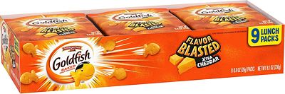 Purchase Goldfish Flavor Blasted Crackers, Xtra Cheddar Snack Pack, 0.9 oz, 9-CT Multi-Pack Tray at Amazon.com