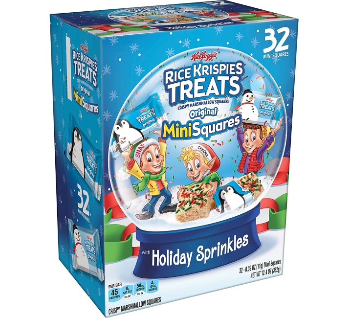 Purchase Rice Krispies Treats Mini Marshmallow Snack Bars, Holiday Treats, Kids Snacks, Original with Holiday Sprinkles, 12.4oz Box (32 Bars) at Amazon.com