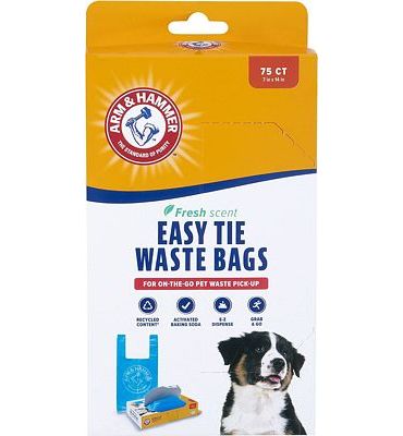 Purchase ARM & HAMMER Easy-Tie Waste Bags, Blue, 75-Pack at Amazon.com