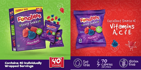 Purchase Funables Fruit Snacks, Mixed Berry, 40ct on Amazon.com
