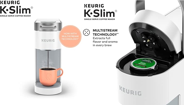 Purchase Keurig K- Slim Single Serve K-Cup Pod Coffee Maker, Multistream Technology, White on Amazon.com