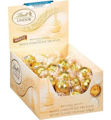 Purchase Lindt LINDOR White Chocolate Truffles, White Chocolate Candy with Smooth, Melting Truffle Center, Great for gift giving, 25.4 oz., 60 Count at Amazon.com