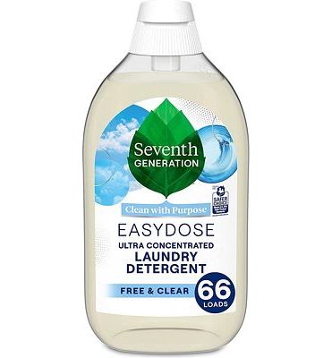 Purchase Seventh Generation Laundry Detergent, Ultra Concentrated EasyDose, Free & Clear, 23 oz, 66 Loads at Amazon.com