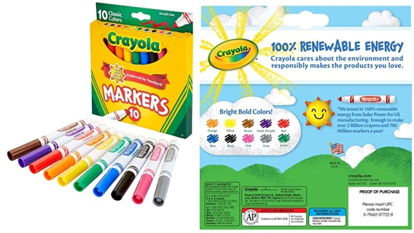 Purchase Crayola Broad Line Markers, Classic Colors 10 Each on Amazon.com