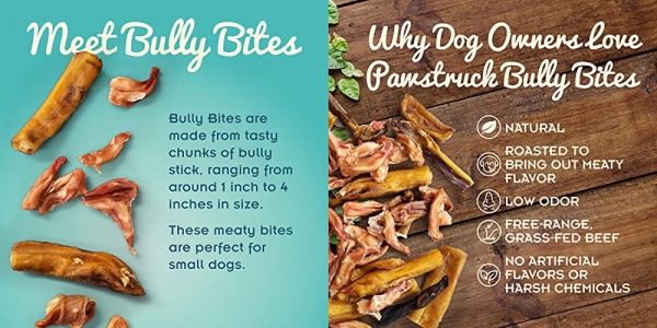 Purchase Natural Bully Bites, Value Pack Dog Chews for All Breeds, Low Fat and High Protein Dental Sticks for Dogs on Amazon.com