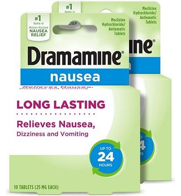 Purchase Dramamine-N Long Lasting Formula Nausea Relief, 10 Count, 2 Pack at Amazon.com