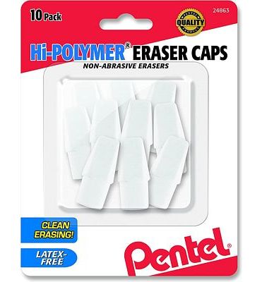 Purchase Pentel Hi-Polymer White Cap Erasers 10 Pack at Amazon.com